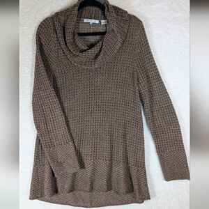 eight eight eight Taupe Brown Cowl Neck Waffle Sweater